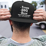 Titties BBQ Beer That's Why I'm Here Only One Left To Check Off Twill Cap - Funny Beer Snapback Hat