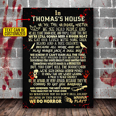 Alternative view of Custom Name We're The Weirdos Mister We Do Horror Wanna Play Funny Halloween Canvas Prints - Unframed Poster