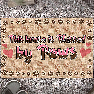 This House Is Blessed By Paws Dog Doormat - Dog Lover Indoor Outdoor Doormat - Dog Lover Gift Ideas