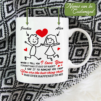 Alternative view of Personalized Couple's Name When I Tell You I Love You Coffee Mug - Beer Stein - Water Bottle - Color Changing Mug