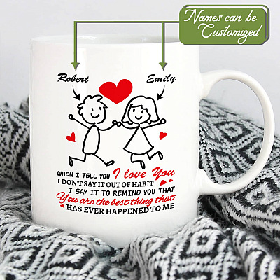 Personalized Couple's Name When I Tell You I Love You Coffee Mug - Beer Stein - Water Bottle - Color Changing Mug