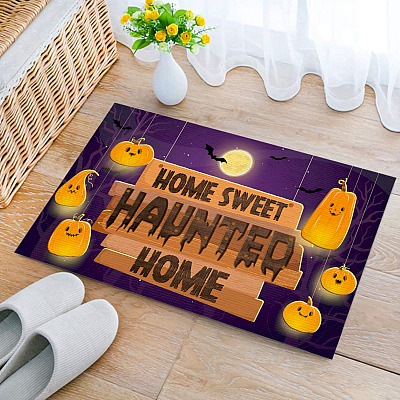 Home Sweet Haunted Home  House Doormat - Outdoor Indoor Doormat - Funny Halloween Doormat