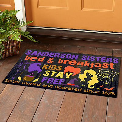 Alternative view of Sanderson Sisters Bed And Breakfast Kids Stay Free House Doormat - Outdoor Indoor Doormat