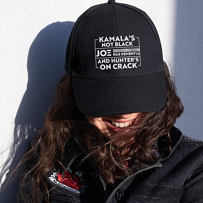 Alternative view of Kamala's Not Black Joe Has Dementia And Hunter's On Crack Twill Cap - High-Profile Snapback Hat - Trucker Hat