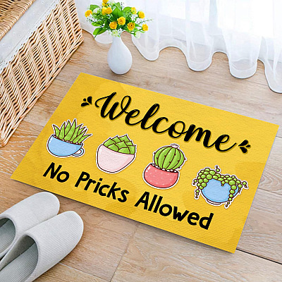 Alternative view of No Pricks Allowed Indoor Outdoor Decorative Doormat