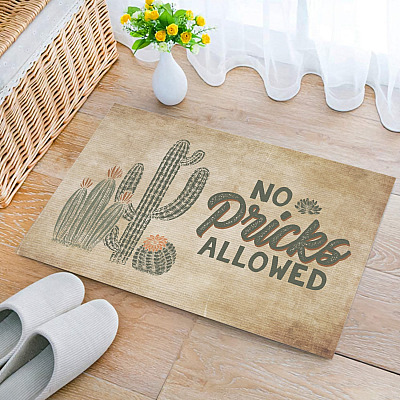 Alternative view of No Pricks Allowed Succulent Cactus Lovers Funny Indoor Outdoor Doormat