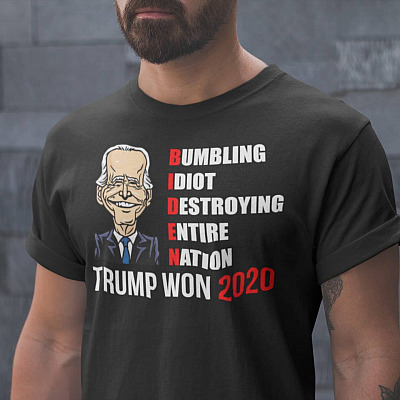 Alternative view of Biden Bumbling Idiot Destroying Entire Nation T-Shirt - Pro Trump Anti Joe Biden Shirt