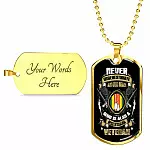 Never Underestimate An Old Man Who Is Also A Vietnam Veteran Dog Tag Pendant Necklace