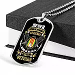 Never Underestimate An Old Man Who Is Also A Vietnam Veteran Dog Tag Pendant Necklace
