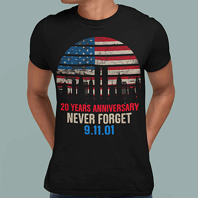 Alternative view of 20 Years Anniversary Never Forget 9/11/2001 Vintage T-Shirt - Memorial Day Shirt