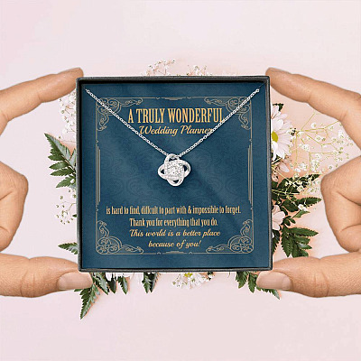 A Truly Wonderful Wedding Planner Is Hard To Find Love Knot Necklace - Event Planner Wedding Coordinator Gift