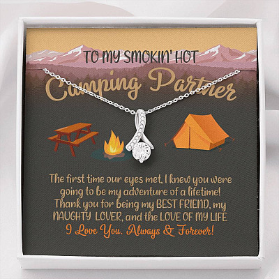 To My Smoking Hot Camping Partner Alluring Beauty Pendant Necklace - Funny Camping Partner Gift - Alluring Beauty Necklace