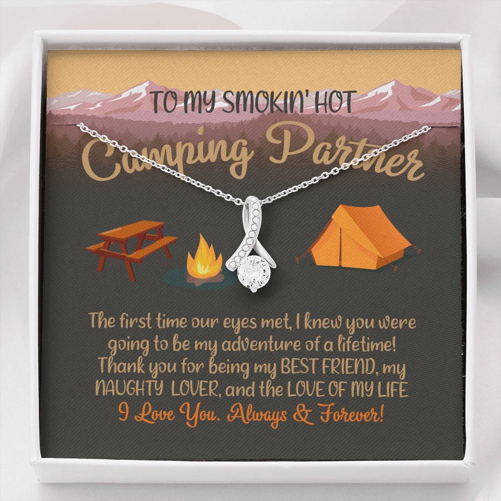 To My Smoking Hot Camping Partner Alluring Beauty Pendant Necklace - Funny Camping Partner Gift - Alluring Beauty Necklace
