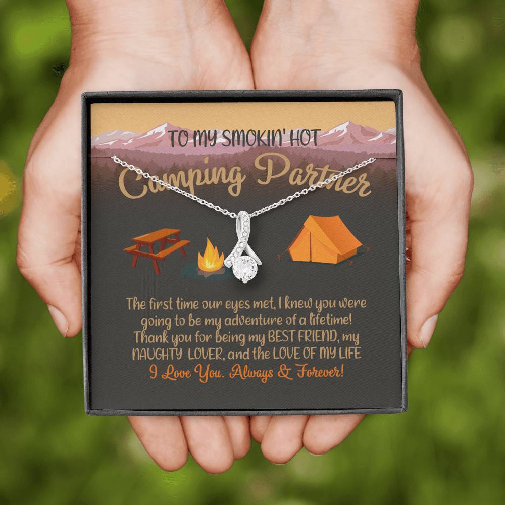 To My Smoking Hot Camping Partner Alluring Beauty Pendant Necklace - Funny Camping Partner Gift