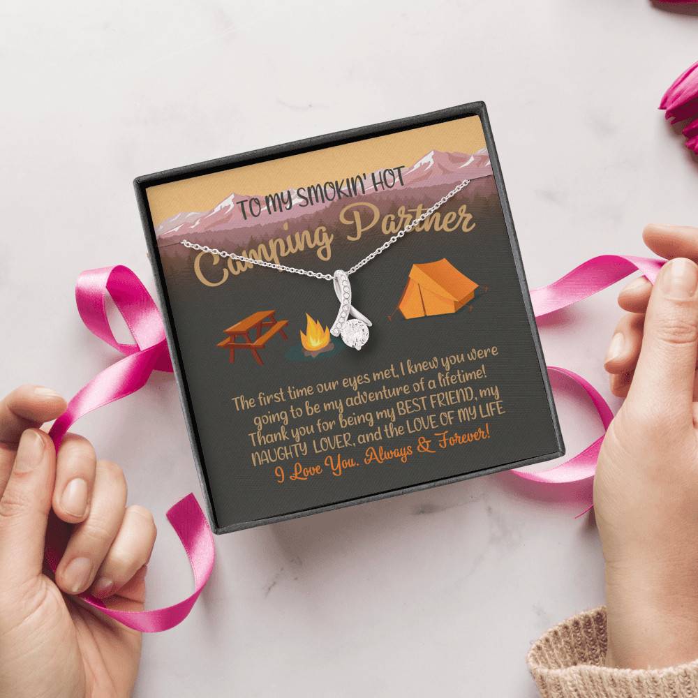 To My Smoking Hot Camping Partner Alluring Beauty Pendant Necklace - Funny Camping Partner Gift