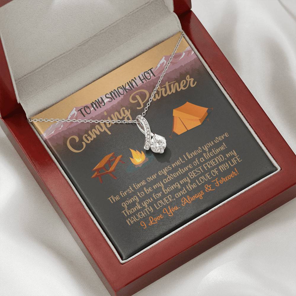 To My Smoking Hot Camping Partner Alluring Beauty Pendant Necklace - Funny Camping Partner Gift