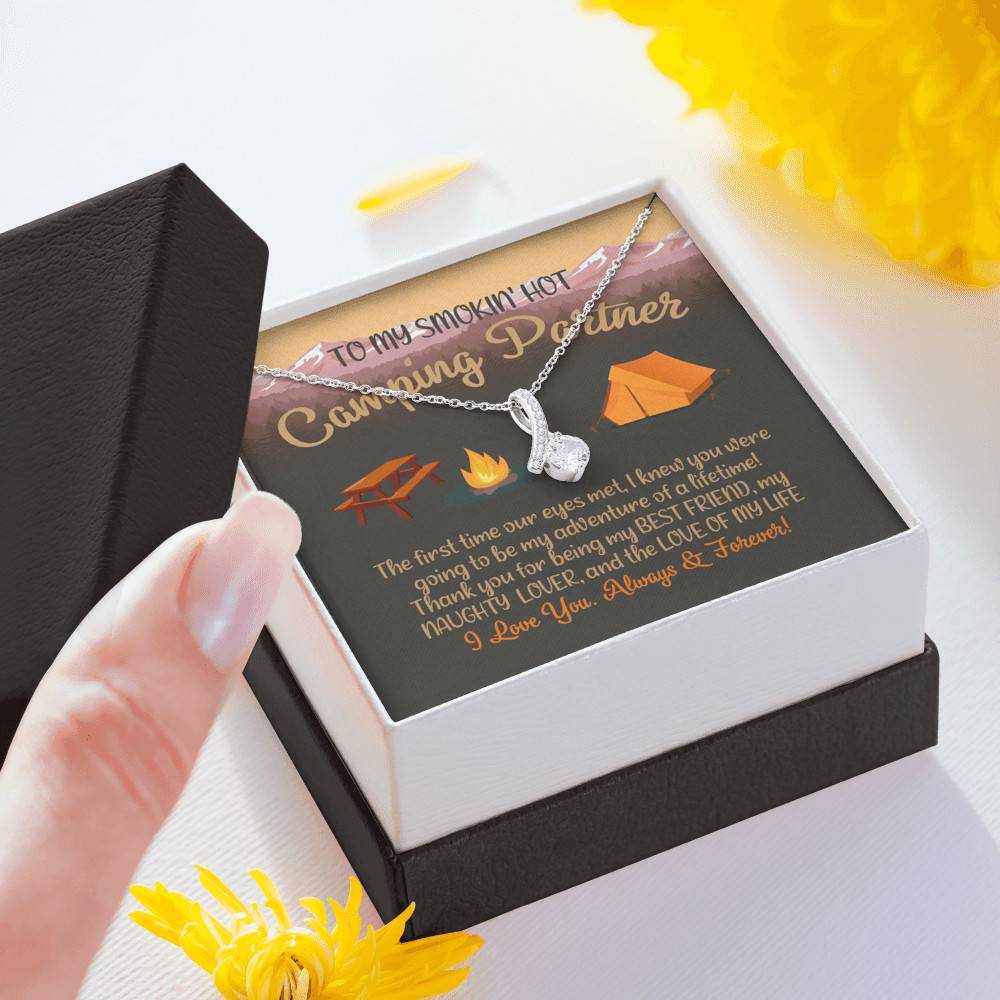 To My Smoking Hot Camping Partner Alluring Beauty Pendant Necklace - Funny Camping Partner Gift