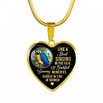 Personalized Parrot Photo Like A Bird Singing In The Rain Heart Pendant Necklace - Memorial Pet Custom Photo Gift Personalized Parrot Photo Like A Bird Singing In The Rain Heart Pendant Necklace - Memorial Pet Custom Photo Gift