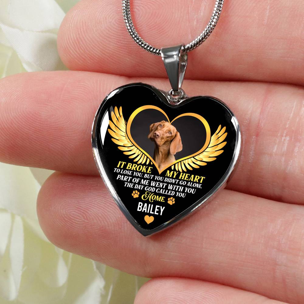 Personalized Photo It Broke Our Hearts To Lose You Heart Pendant Necklace - Memorial Pet Custom Photo Gift Personalized Photo It Broke Our Hearts To Lose You Heart Pendant Necklace - Memorial Pet Custom Photo Gift