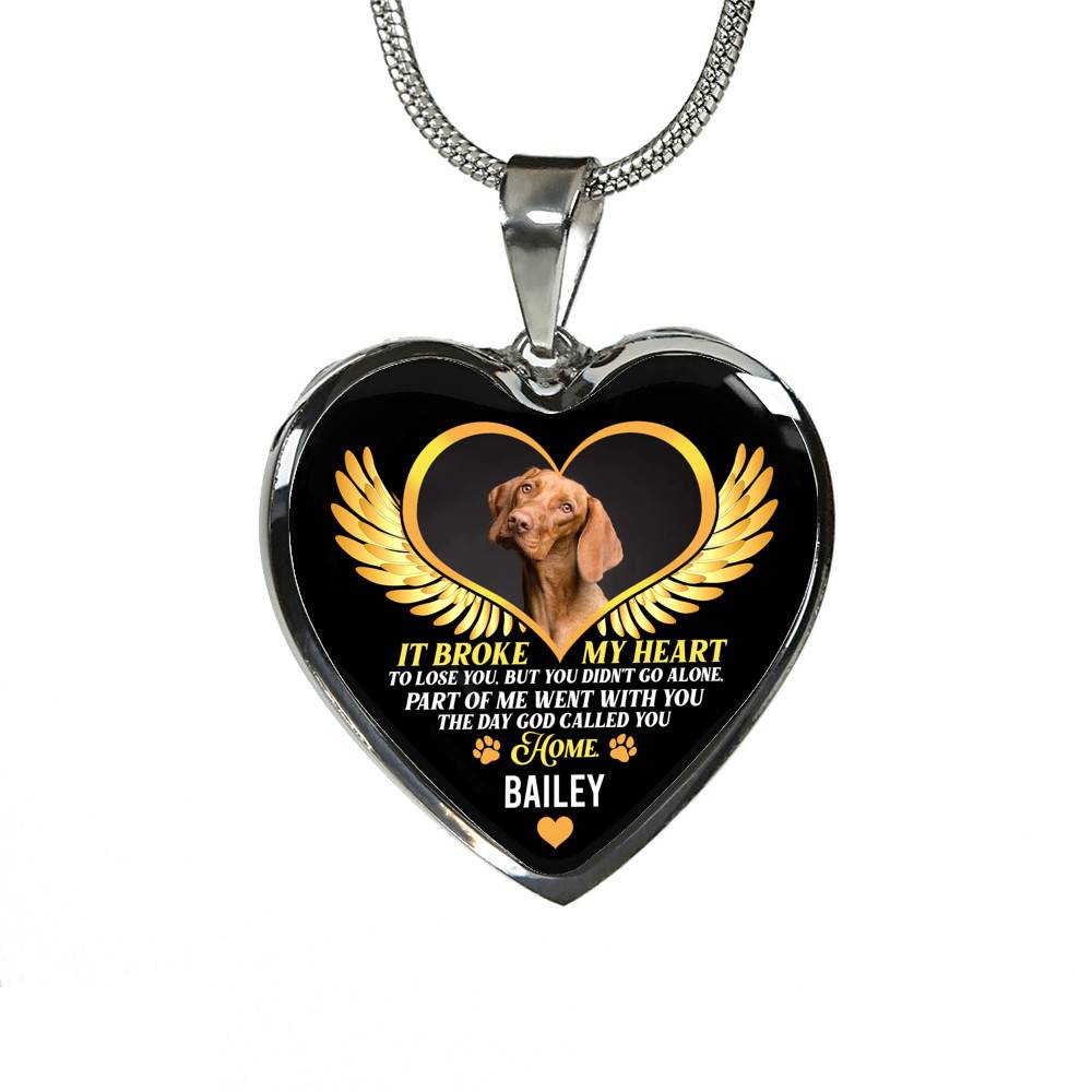 Personalized Photo It Broke Our Hearts To Lose You Heart Pendant Necklace - Memorial Pet Custom Photo Gift Personalized Photo It Broke Our Hearts To Lose You Heart Pendant Necklace - Memorial Pet Custom Photo Gift