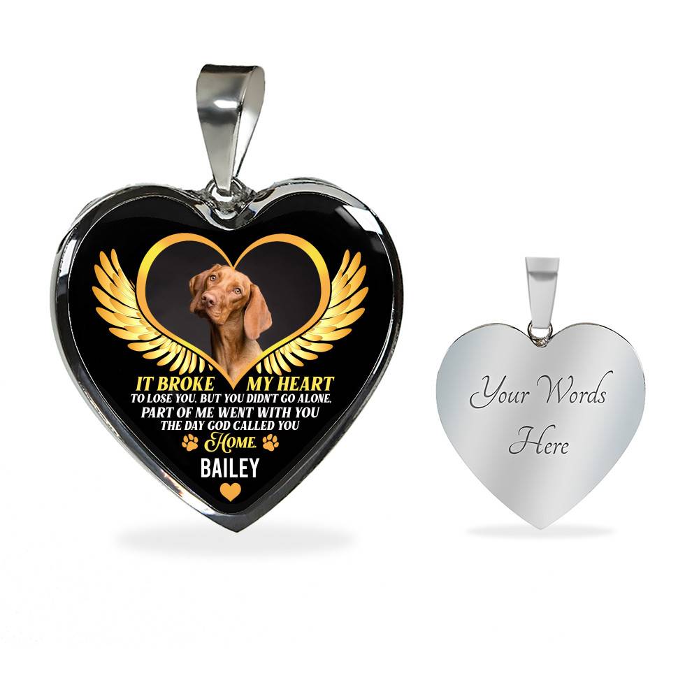 Personalized Photo It Broke Our Hearts To Lose You Heart Pendant Necklace - Memorial Pet Custom Photo Gift Personalized Photo It Broke Our Hearts To Lose You Heart Pendant Necklace - Memorial Pet Custom Photo Gift