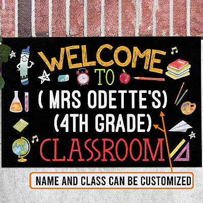 Personalized Teacher Classroom Sign Welcome to Our Classroom Outdoor Indoor Doormat