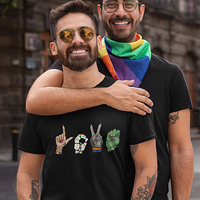 Alternative view of Halloween Monster Love Shirt T-shirt - V-Neck Tee - Trick or Treat Shirt - Funny Gay Halloween Shirt