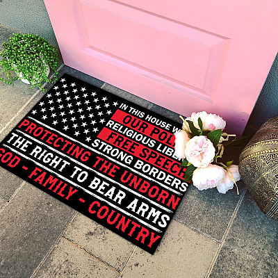 Alternative view of In This House We Value Our Police Religious Liberty Free Speech Doormat - Outdoor Indoor Doormat