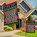 2KNG. Love Thy Neighbor 30x40 Garden & House Mockup 3