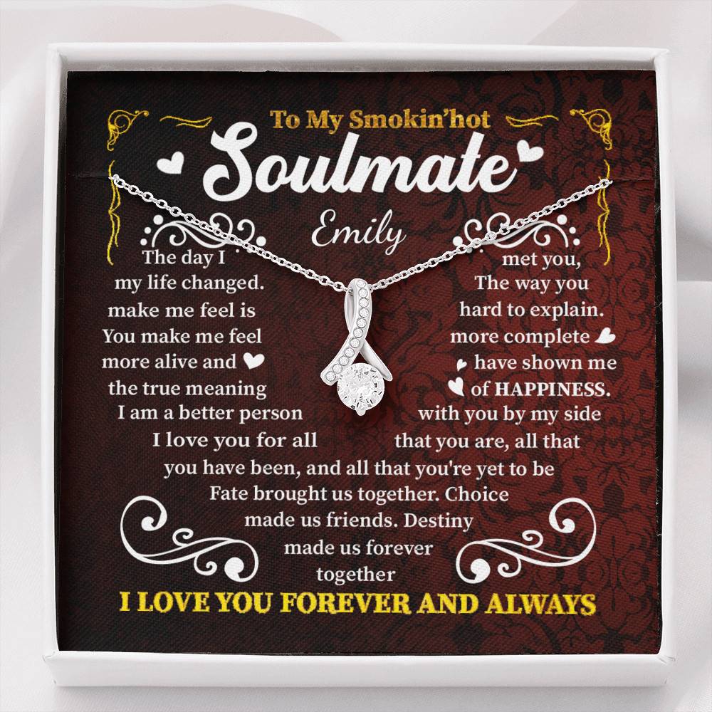Personalized to My Smokin' Hot Soulmate the Day I Met You My Life Changed Alluring Pendant Necklace - Alluring Beauty Necklace