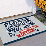 Please Weight We Are Probably Sweat Indoor Outdoor Decorative Doormat - Funny Gym Doormat