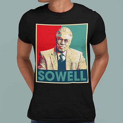 Alternative view of Thomas Sowell Hope Style T-shirt - V-neck - Famous American Economist Shirt