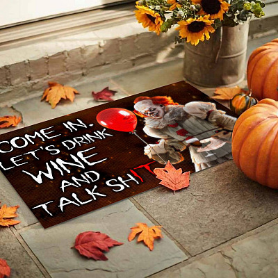 Alternative view of Come In Let's Drink Wine And Talk Sh IT Indoor Outdoor Decorative Doormat - Funny Halloween Doormat