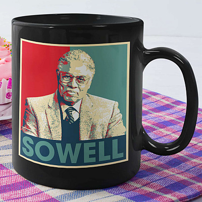 Alternative view of Thomas Sowell Hope Style Coffee Mug - Famous American Economist Travel Bottle