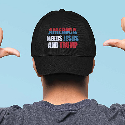 Alternative view of American Needs Jesus And Trump Twill Cap - Donald Trump Still My President Snapback Hat