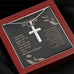 To My Dearest Son Someday When The Pages Of My Life End Artisan Crafted Cross Necklace - Son Necklace Gifts