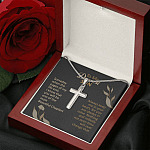 To My Dearest Son Someday When The Pages Of My Life End Artisan Crafted Cross Necklace - Son Necklace Gifts