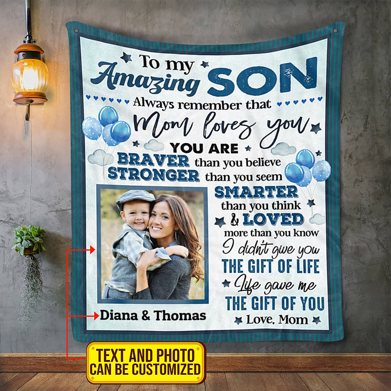 Personalized Photo To My Amazing Son Always Remember That Mom Loves You