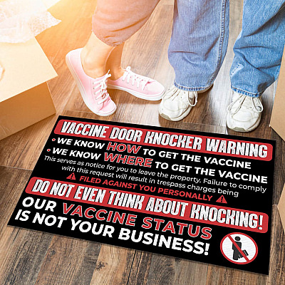 Alternative view of Vaccine Door Knocker Warning We Know How To Get The Vaccine House Doormat - Outdoor Indoor Doormat