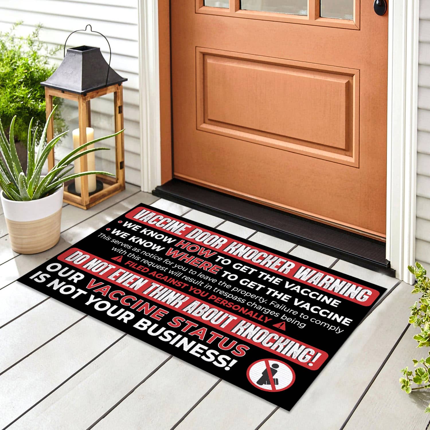 2VT. Vaccine Door Knocker Doormat mockup 8