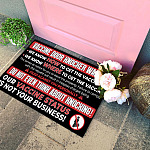 2VT. Vaccine Door Knocker Doormat mockup 4