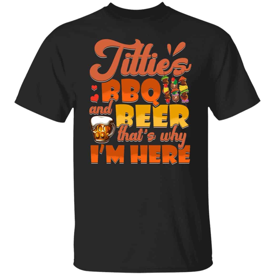 BBQ And Beer tee, Black, Unisex T-Shirt BBQ And Beer tee, Black, Unisex T-Shirt