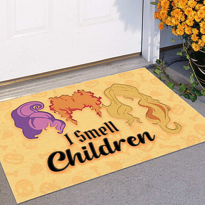 Alternative view of I Smell Children Outdoor Indoor Doormat - Hocus Pocus Door Mat Halloween Mats - Sanderson Sisters Rug