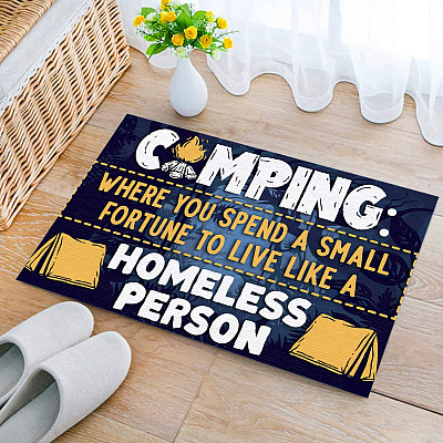 Alternative view of Camping When You Spend A Small Fortune To Live Like A Homeless Person Indoor Outdoor Doormat