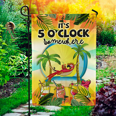 Its 5 Oclock Somewhere Tropical Beach Decorations Garden Flag - House Flag - Wall Flag
