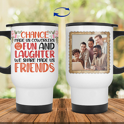 14 oz. White Travel Mug
