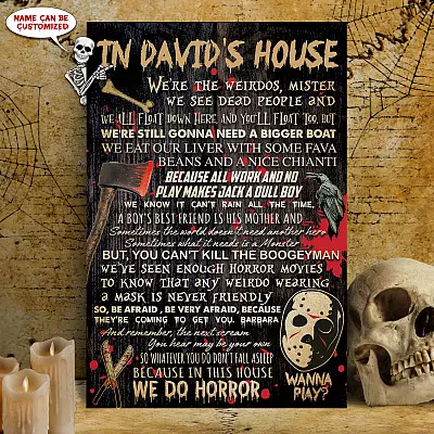 Personalized Name In This House We Do Horror Wanna Play Gallery Wrapped Framed Canvas Prints - Unframed Poster