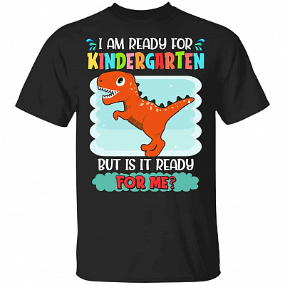 kindergarten dino shirt, Black, Youth T-Shirt