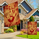 8MH. Help Halloween 30x40 Garden & House Mockup 3fx