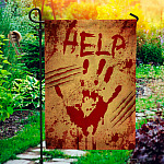 8MH. Help Halloween 30x40 Garden Flag Mockup 1